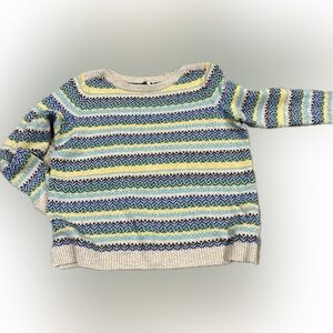 Talbots sweater cotton poly blend . Easy to launder. Comfy and cozy